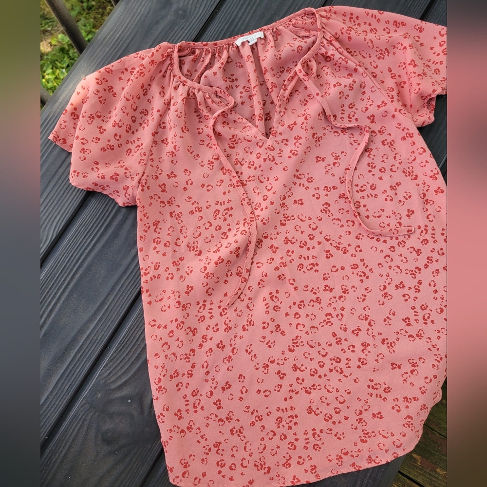 Maurices Pink Cheetah Print Blouse XS